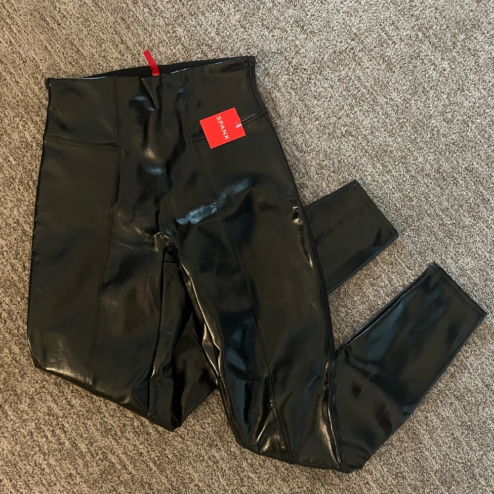 NWT Spanx Faux Patent Leather Leggings